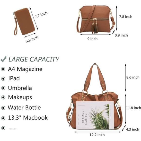 Purses And Wallets Set For Women Tote Handbags Large Hobo Bag Purse With - Picture 2 of 6